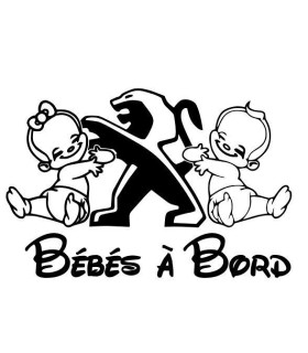 Stickers BÉBÉ A BORD PEUGEOT JUMEAUX Fille / Garçon