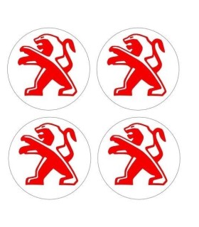4 Stickers Centres de jante Diam. 44mm + Logo Peugeot