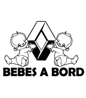 Stickers BÉBÉ A BORD RENAULT JUMEAUX