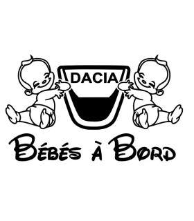 Stickers BÉBÉ A BORD DACIA JUMEAUX