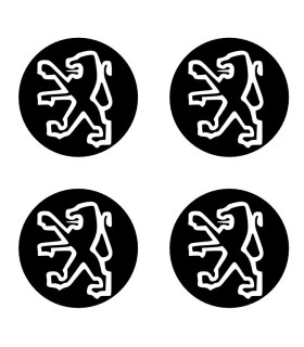 4 Stickers de jante Diam.45mm + Logo Peugeot 1975