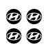 4 Stickers de jante Diam.63mm + Logo Hyundai